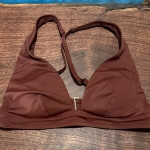 Shade & Shore Brown Halter Bikini Top